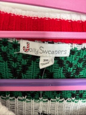 Jolly Sweater Green and Red Women’s /Men’s Holiday Knit Sweater